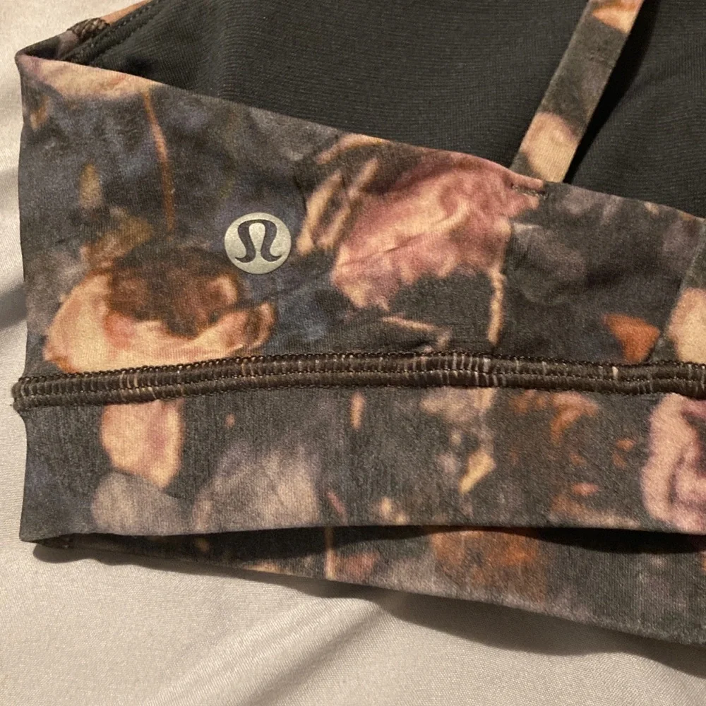Lululemon Athletica Floral Print Sports Bra - Black and Brown - Picture 2 of 4